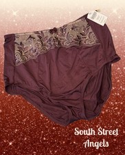 SOMA BORDEAUX SOFT TAN SENSUOUS LACE RETRO BRIEF PANTIES SIZE MEDIUM