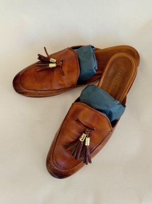 Melvin & Hamilton Women s Leather Tassel Mules Brown Cognac EU 39 Loafers