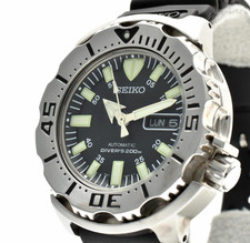 Orologio Uomo NewBelt [N MINT] SEIKO Black Monster 7S26-0350 SKX779 Diver AT JAPAN