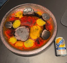 NEW PRICE!  LARGE CERAMANO CERAMIC WALL HANGING  GERMANY FAT LAVA POTTERY MCM