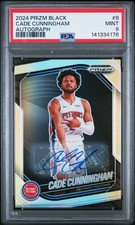2024 PANINI PRIZM BLACK AUTO #8 CADE CUNNINGHAM PSA 9 AUTO