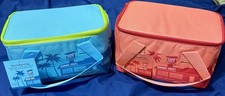 Trader Joe's Mini Insulated Bags Peach  Teal Tote Set of 2 New W Tags