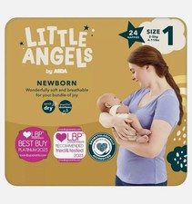 Little Angels by ASDA Little Angels by Newborn Size 1 2-5kg 24 Nappies (Pack of 0.40 per nappy