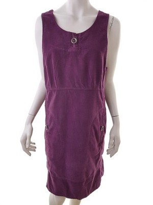 UNO Damen A-Linien-Kleid Gr. One size Lila Baumwolle 100% Ärmellos Knielang