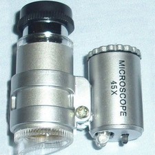 45X 2 LED Mini Pocket Microscope With Uv Light Magnifying Glass Loupe Gift Idea