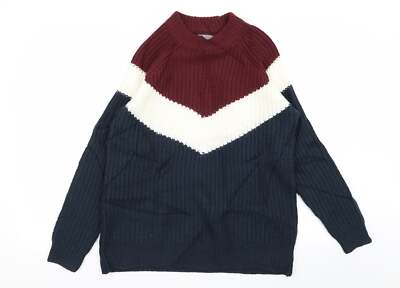 b.young Damen Pullover Mehrfarbig Rundhals Acrylmischung Größe M