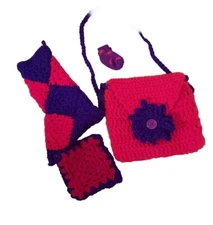Red Hat Society Lot Of Handmade, Bag, Sticking, Change Purse And Oven Mitt