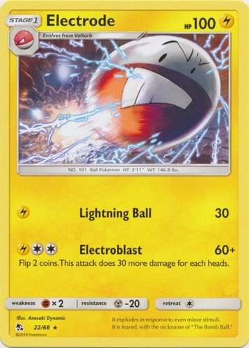 Electrode 22/68 Rare Hidden Fates Pokemon TCG