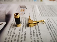 1x Enchufe estéreo de fibra de carbono chapado en oro de 3,5 mm Conector de audio mini conector jack
