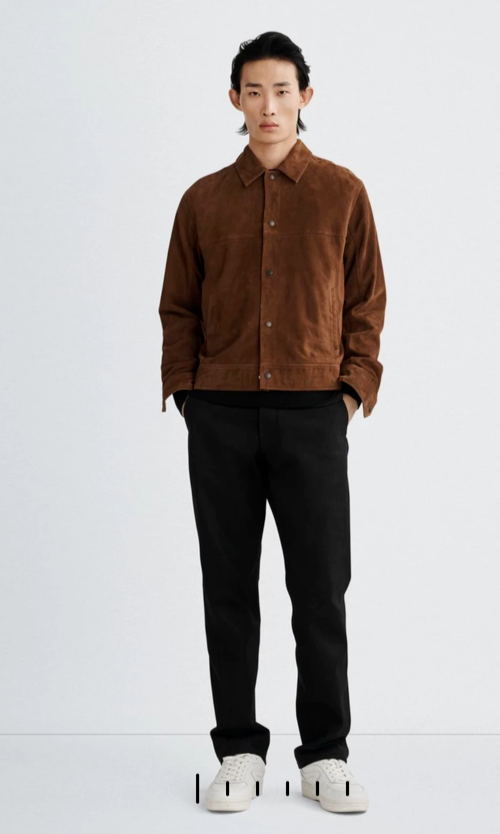 Rag Bone Owen Suede Trucker Jacket Boxy Fit Men Jacket, Size XL