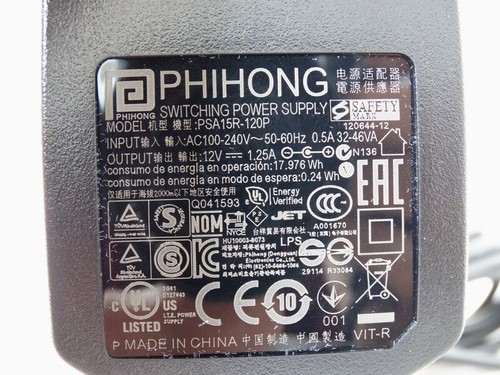 PHIHONG PSA15R-120P DC 12V AC 100-240V 0.5A 50-60Hz Power Adapter 5.5*2.1 - Picture 5 of 6