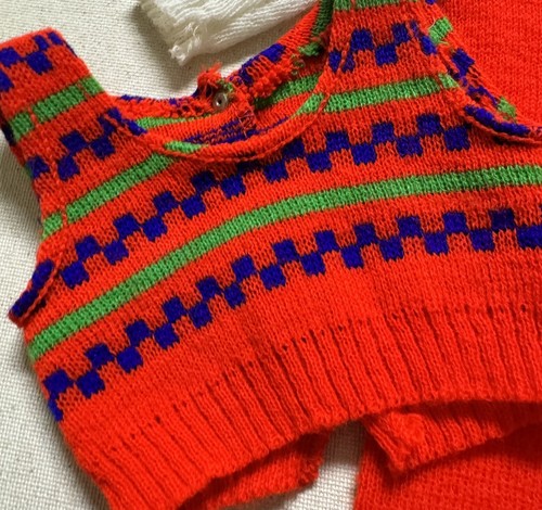 Vintage Doll Clothes Knit Jumpsuit With Vest Doll 11" 12" Mod- 1960’s Retro - Picture 2 of 23