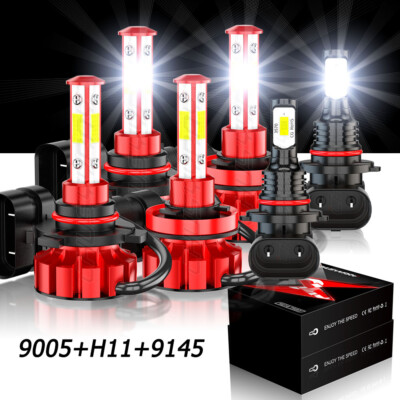 Fits Lexus IS250 IS350 2006-2010 6PC 6500k 4side LED Headlight + Fog Light Bulbs
