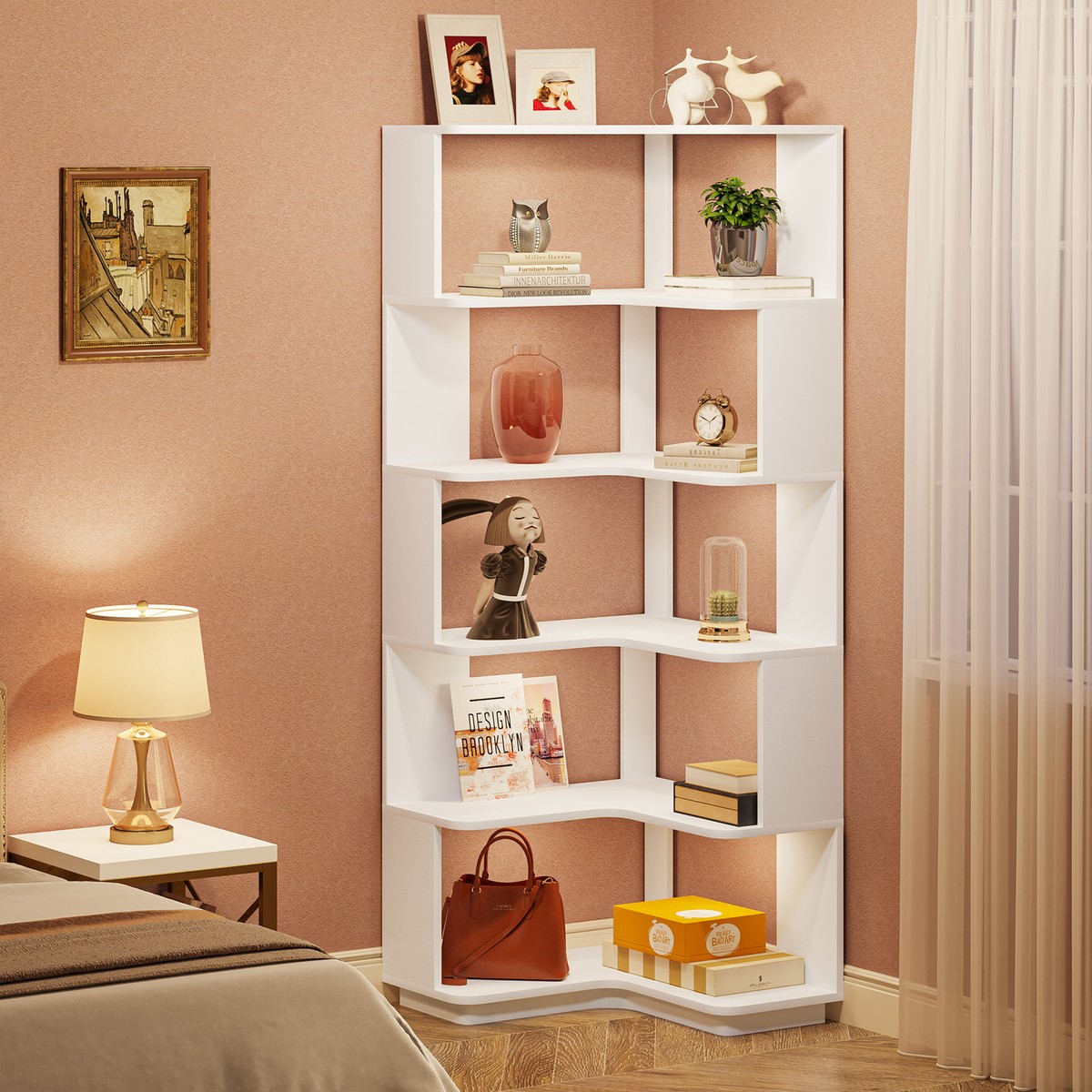 Book Rack For Corner Corner Book Stand Theo Rotating Bookshelf | Shop Kids Storage | Mocka