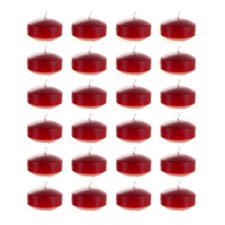 Mega Candles - Unscented 2" Floating Disc Candles - Red, Set of 24