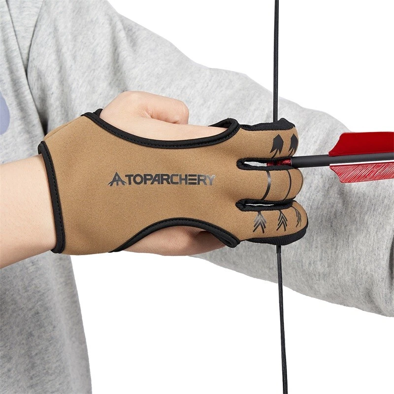 Archery S M L XL Finger Guard 3 Finger Glove Protector Gear Bow Shooting Hunting - Image 2 of 4