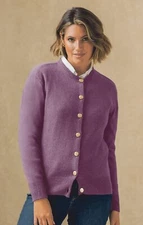 House of Bruar Lambswool Crew Neck Cardigan - Multiple Colors S/M