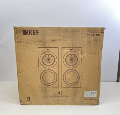 KEF - R3 Series Passive 3-Way Bookshelf Speakers (Pair) - White Gloss READ