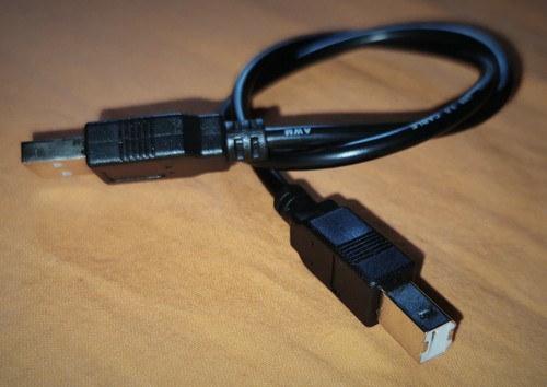 0.5m USB 2.0 type A to USB type B Lead Cable Black - Picture 2 of 3