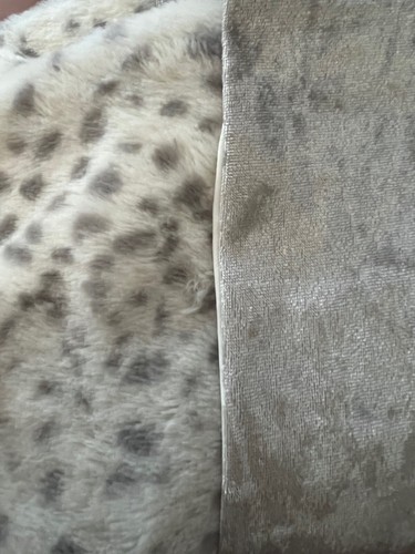 Beautiful Matching Pair - 17" Faux White Leopard & Silver Holiday Stockings - Picture 2 of 5