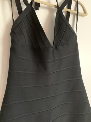 Herve Leger Black Dress, Size Medium