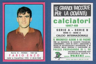 FIGURINE FOOTBALLERS PANINI 1967/68 - NEW/NEW - ENZO - ROME