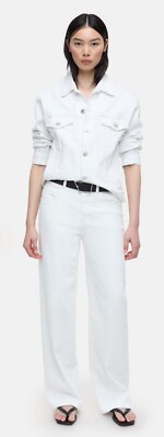 Closed Nikka High Rise Wide Leg Denim Jeans White Fray Hem sz 28 LNWOT