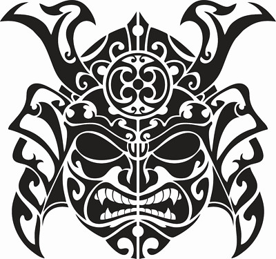 Samurai Mask Vinyl (new) Sticker Decals