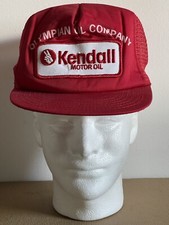 Vintage Kendall Motor Oil Patch Snapback Trucker Hat Cap Made In USA Mesh Back
