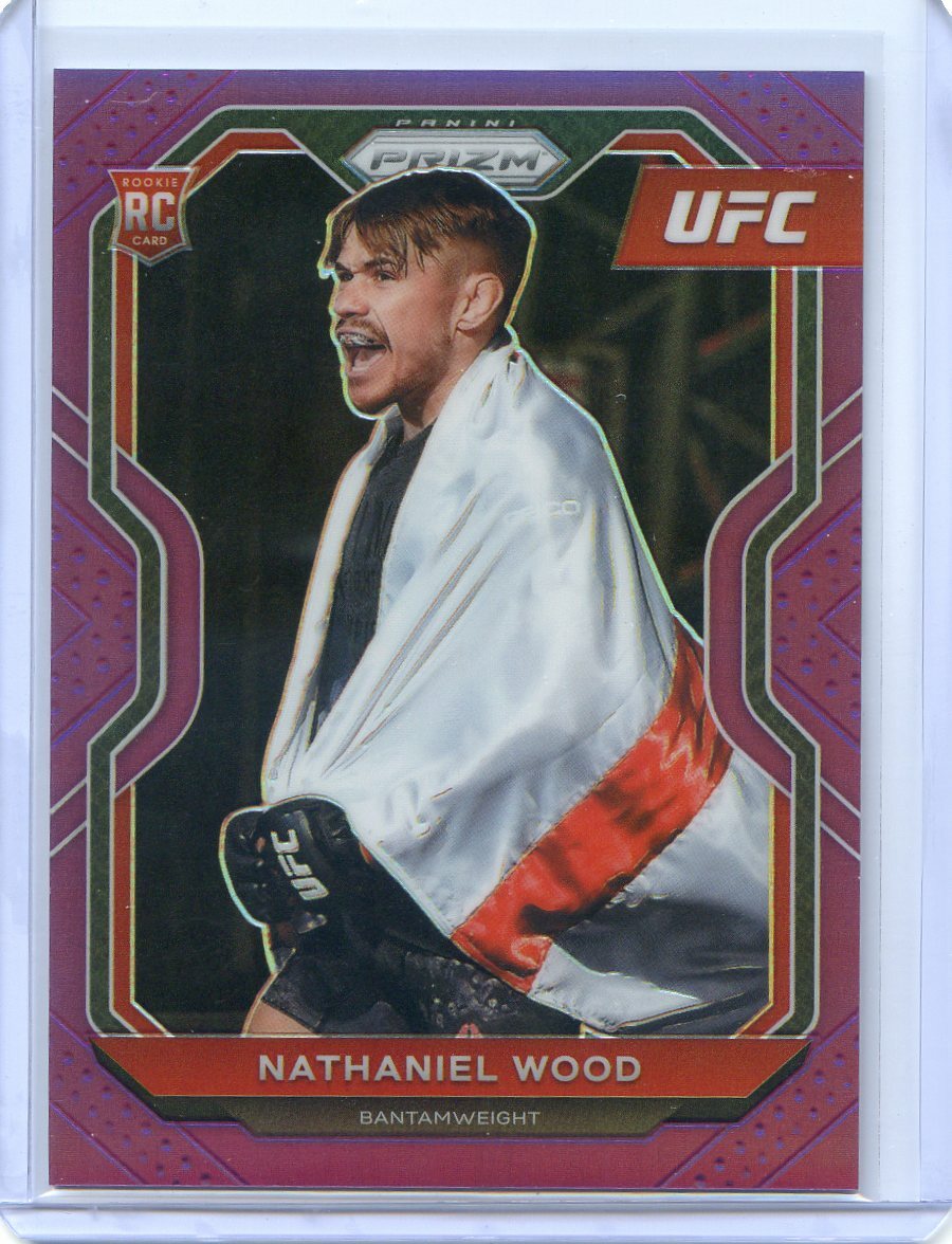 2021 Panini UFC Prizm Debut NATHANIEL WOOD RC ROOKIE Purple Prizm No 39 #85/149
