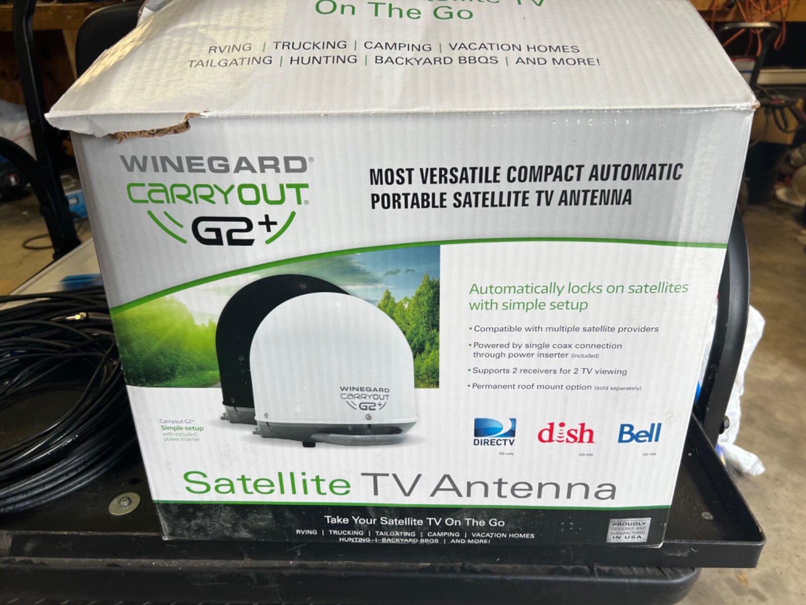 Winegard Carryout G2 Automatic Portable Satellite TV Antenna White