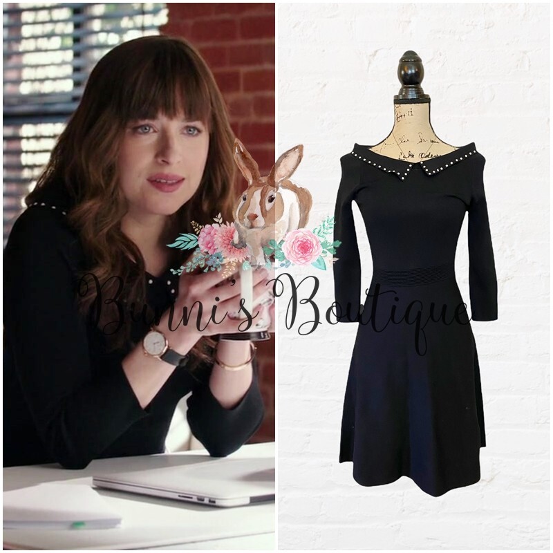 Anastasia Steele's Sandro Rocket Embellished Skater Dress Sz