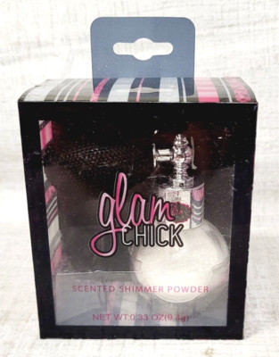 LOT/2 Glam Chick SCENTED SHIMMER POWDER Body Shimmer ~PEARL WHITE~ 0.33 oz NEW