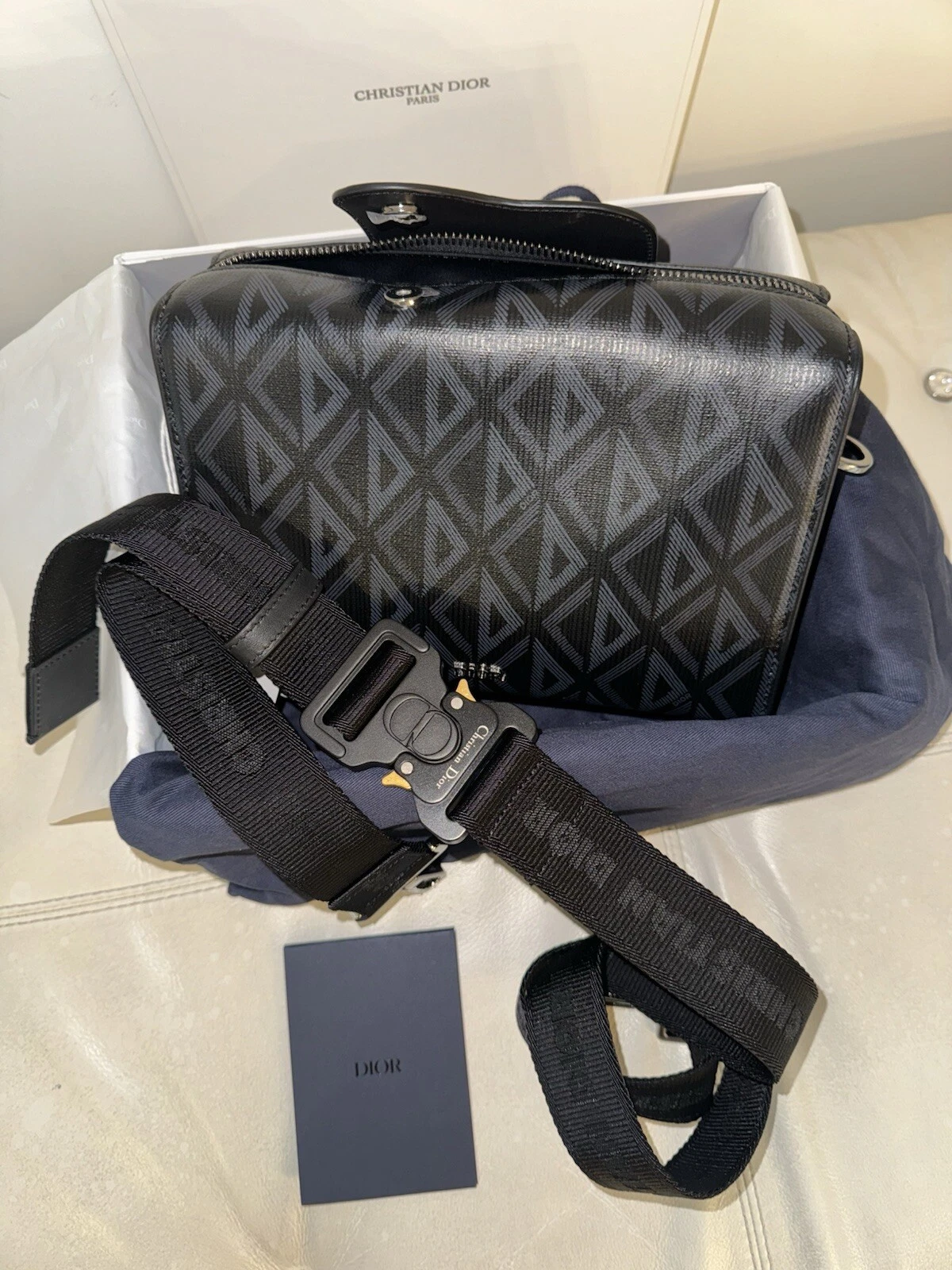 Sacoche Dior CD Diamond Messenger neuve avec étiquette sac à poussière et boîte PRIX CONSEILLÉ 1
