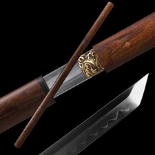 Ninja Japanese Samurai Katana Rosewood Shirasaya Sword T10 Steel Clay Tempered