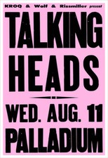 Talking Heads Palladium concert poster print