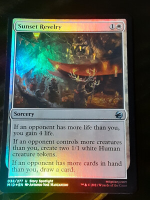 Sunset Revelry FOIL , Innistrad Midnight Hunt , NM ,MTG,FREE SHIPPING