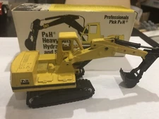 RW Ziss Model P&H Hydraulic Excavator Hoe & Shovel - 1:50 - Rare - Diecast Boxed