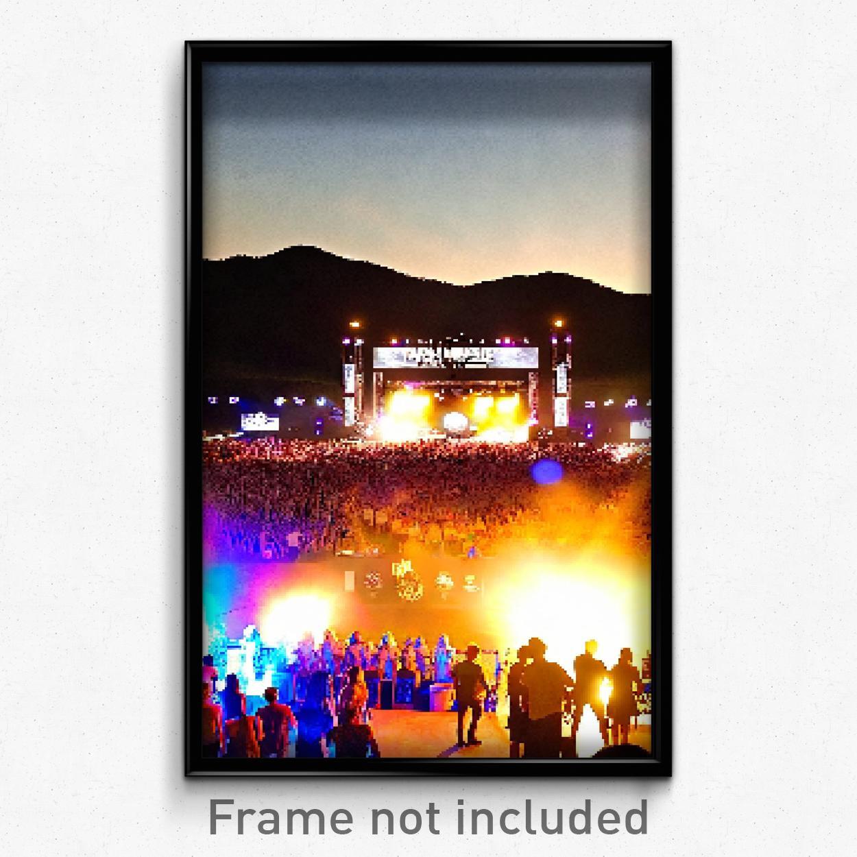 Pixel Art Poster - Tan Music Festival (8 Bit Psychedelic Video Game Print)