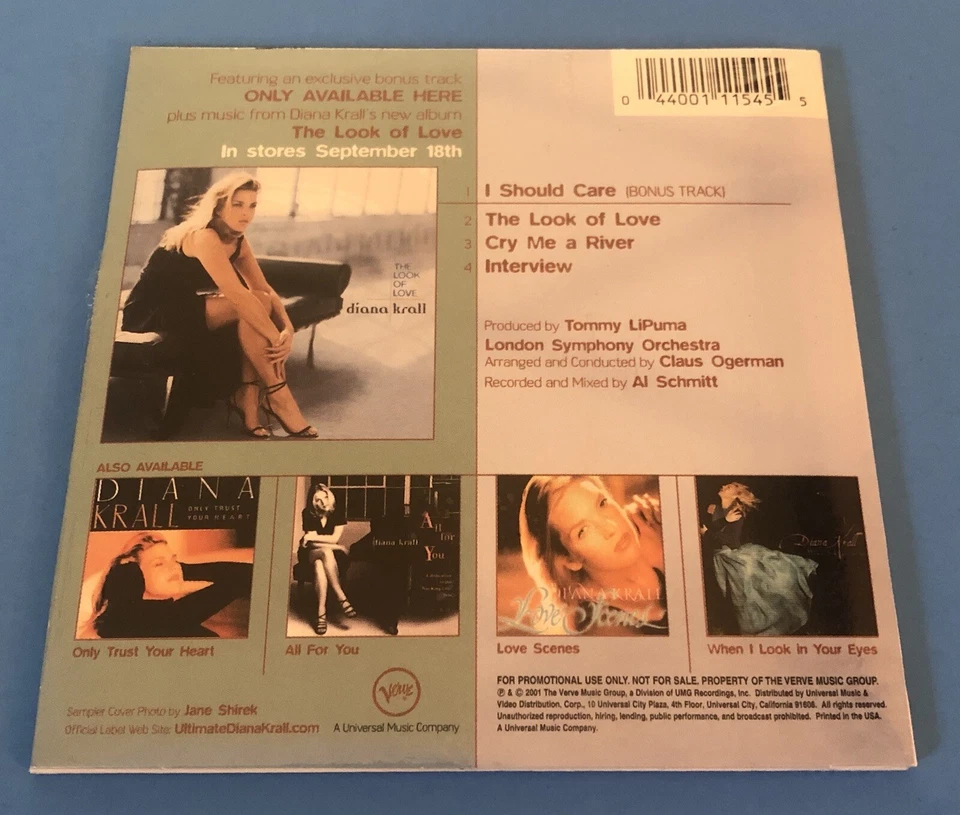 New Sealed EP CD DIANA KRALL Borders / Verve Promo Sampler 2001 The Look of Love Foto 2 de 4