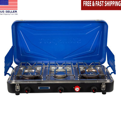 3 Burner Propane Stove 60000 BTU Outdoor Cooking Stainless Steel Easy Ignite New