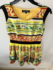 Dolce & Gabbana Womens Multi Color silk dress lined sleeveless Over $2000 size M