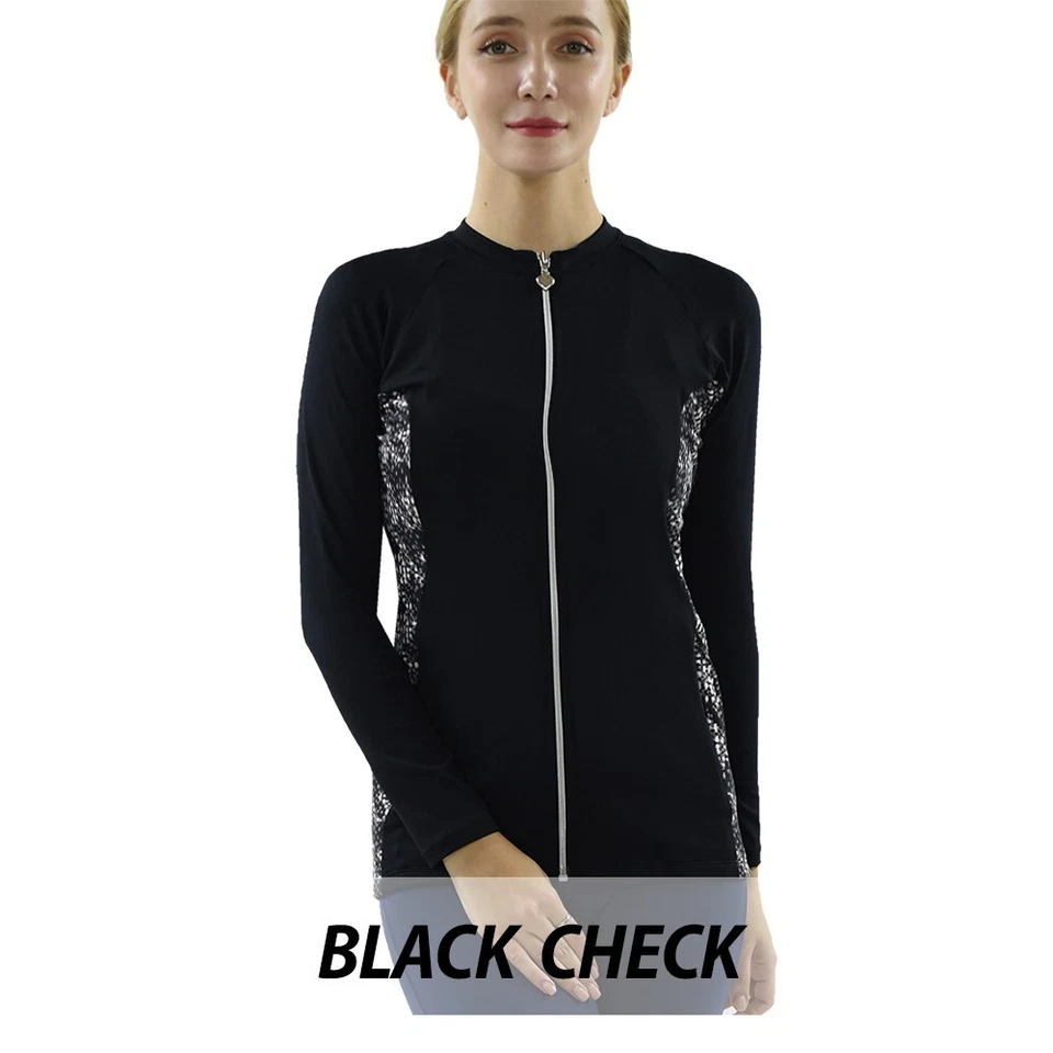 Private Island Hawaii Mujer Chaqueta Cremallera Completa Traje de Baño Protección contra Erupciones Bolsillos Superiores Foto 3 de 4