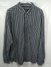 Mens Casual Long Sleeve Shirt Size 2XL Gray Aeropostale Striped Button Down
