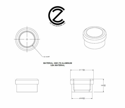 1/2" NPT QTY:10 ALUMINUM FEMALE WELD ON / WELD IN FLANGE FITTING BUNG, 1/2"-14 - Bild 2 von 3