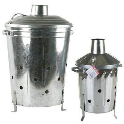 GARDEN RUBBISH FIRE BIN GALVANIZED INCINERATOR PAPER LEAF WOOD WASTE BURNER  | eBay
