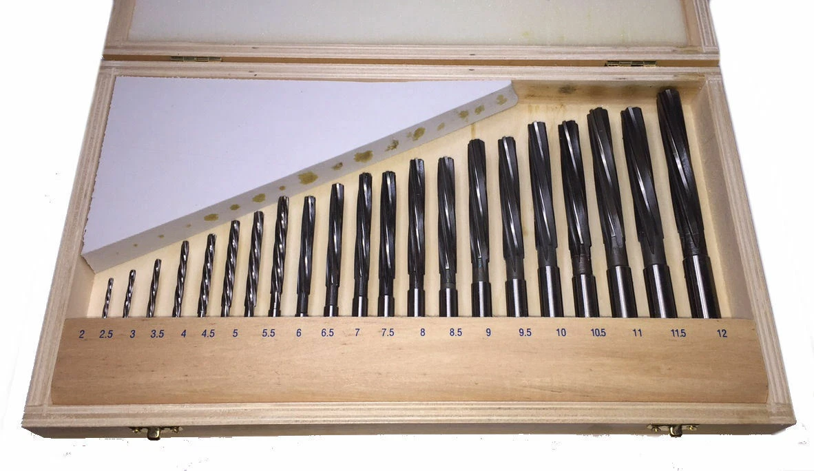 21PC METRIC HAND REAMER SET HSS 2MM 12MM MILLING TOOLS FROM RDGTOOLS