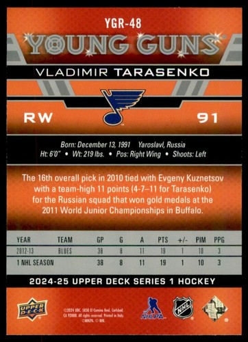 2024-25 UPPER DECK SERIES 1 HOCKEY YOUNG GUNS YG RENEWED -PICK FROM LIST- U-PICK - Picture 126 of 130