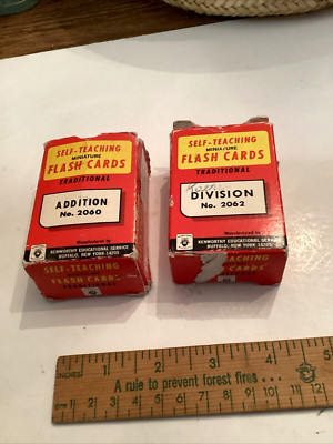 2 X Kenworthy Self Teaching Flash Cards Sets Addition 2060 & Division 2062