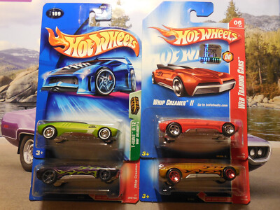Hot Wheels Whip Creamer II LOT 4 TREASURE HUNT CODE WEB TRADING REAL RIDERS RR